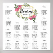 ピンクのバラ結婚スのシーティングチャート17表 ポスター (正面)