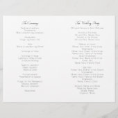 ピンクのバラ結婚スのセレモニー折り畳みプログラムサンプル (裏面)