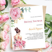 ピンクのバラ結婚スのドレスブライダルシャワー予算