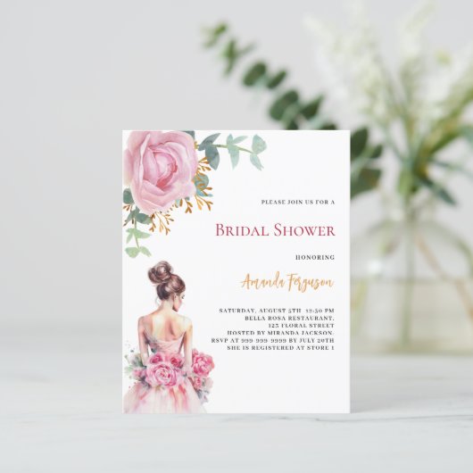 ピンクのバラ結婚スのドレスブライダルシャワー予算 (スタンド正面)