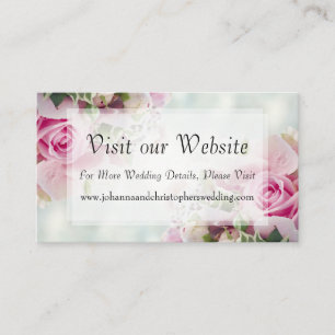 ピンクのバラ結婚ズの訪問Webサイトのエンクロージャカー エンクロージャーカード