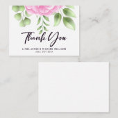 ピンクのバラ結婚ズサンキューノートカード ノートカード (正面/裏面)