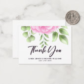 ピンクのバラ結婚ズサンキューノートカード ノートカード (正面/裏面インサイチュ)