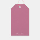 ピンクのバラ結婚ズサンキューラベル ギフトタグ (裏面)