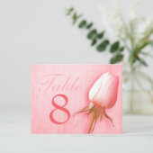 ピンクのバラ結婚バドのテーブル番号1-9 ポストカード (スタンド正面)