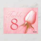 ピンクのバラ結婚バドのテーブル番号1-9 ポストカード (裏面)