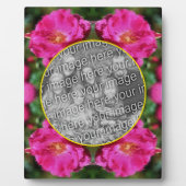 ピンクのバラ絵画の花あなたの写真を追加 フォトプラーク (正面)