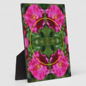 ピンクのバラ絵画の花あなたの写真を追加 フォトプラーク (側面)