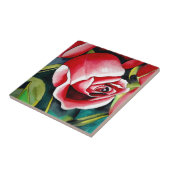 ピンクのバラ絵画ブドの花 タイル (側面)