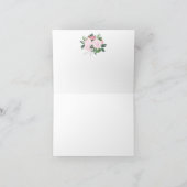 ピンクのバラ緑の幾何学的ありがとう サンキューカード (内部)