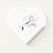 ピンクのバラ緑の葉ベビーシャワーノートブック ノートブック (裏面)