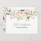 ピンクのバラ縁どスギフト証明書はがき ポストカード (正面/裏面)