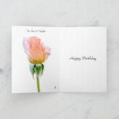 ピンクのバラ羽ハッピーバースデーグリーティングカード カード (内部)