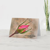 ピンクのバラ考えバド信仰の聖句 カード (正面)