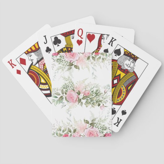 ピンクのバラ自転車カード トランプ (裏面)