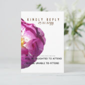 ピンクのバラ花の花の写真の応答カード 出欠カード (スタンド正面)