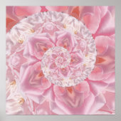 ピンクのバラ花びらがラブデジタルアートワークのスパイラル ポスター (正面)