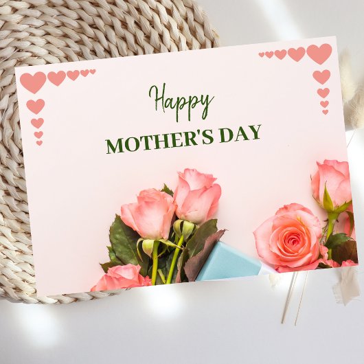 ピンクのバラ花グリーティングカード シーズンカード