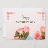 ピンクのバラ花グリーティングカード シーズンカード (正面)