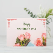 ピンクのバラ花グリーティングカード シーズンカード (スタンド正面)