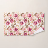 ピンクのバラ花パターンBathタオルセット バスタオルセット (ハンドタオル)