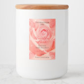 ピンクのバラ花フローラ製品ラベルのパーム葉製品 フードラベル (正面)