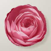 ピンクのバラ花円枕 ラウンドクッション (裏面)