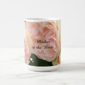 ピンクのバラ花嫁のお母さん コーヒーマグカップ (中央)