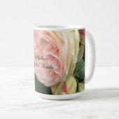 ピンクのバラ花嫁のお母さん コーヒーマグカップ (正面右)