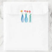 ピンクのバラ花束水彩の花 スクエアシール (バッグ)