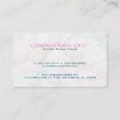 ピンクのバラ花束白い背景 名刺 (裏面)