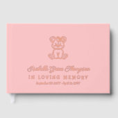 ピンクのバラ金ゴールドテディベアガール愛の記憶の中 ゲストブック (正面)