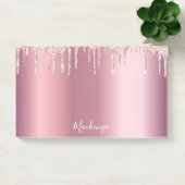 ピンクのバラ金ゴールド名スクリプトグラマラス ポストイット (オフィス)