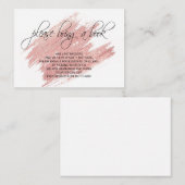 ピンクのバラ金ゴールド本を持ってきて赤ちゃんシャワー エンクロージャーカード (正面/裏面)