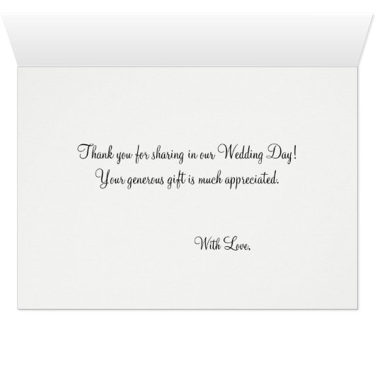 ピンクのバラ金ゴールド結婚モノグラムの感謝の写真 (内部横(下))