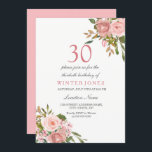 ピンクのバラ金ゴールド花30th誕生日パーティー招待状 招待状<br><div class="desc">ピンクのバラ金ゴールド花30th誕生日パーティー招待状店のマッチングコレクションを参照</div>