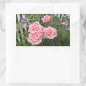 ピンクのバラ長方形ステッカー 長方形シール (バッグ)