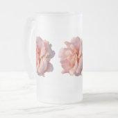 ピンクのバラ開花 フロストグラスビールジョッキ (正面左)