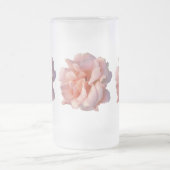 ピンクのバラ開花 フロストグラスビールジョッキ (中央)