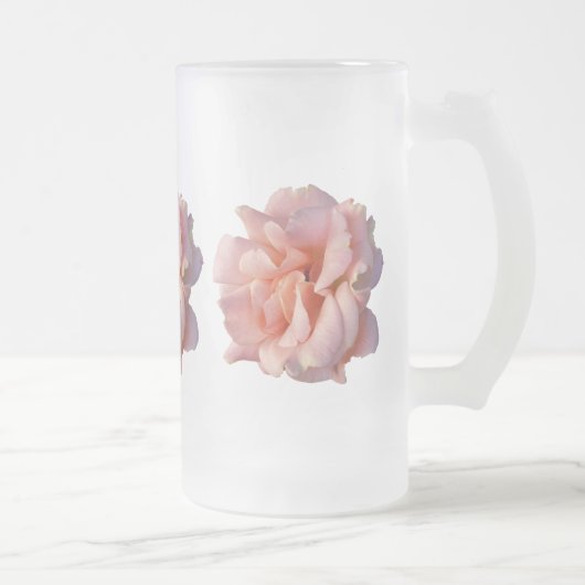 ピンクのバラ開花 フロストグラスビールジョッキ (右)