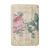 ピンクのバラ音楽夢 バスマット (正面縦)