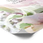 ピンクのバラ16テーブル結婚のシーティングチャート ポスター (角)