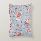 ピンクのバラ2の優雅の壁紙パターン アクセントクッション (正面(垂直))