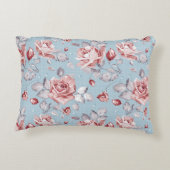 ピンクのバラ2の優雅の壁紙パターン アクセントクッション (裏面)