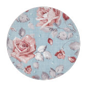 ピンクのバラ2の優雅の壁紙パターン カッティングボード (正面)