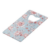 ピンクのバラ2の優雅の壁紙パターン クレジットカード栓抜き (正面アングル)