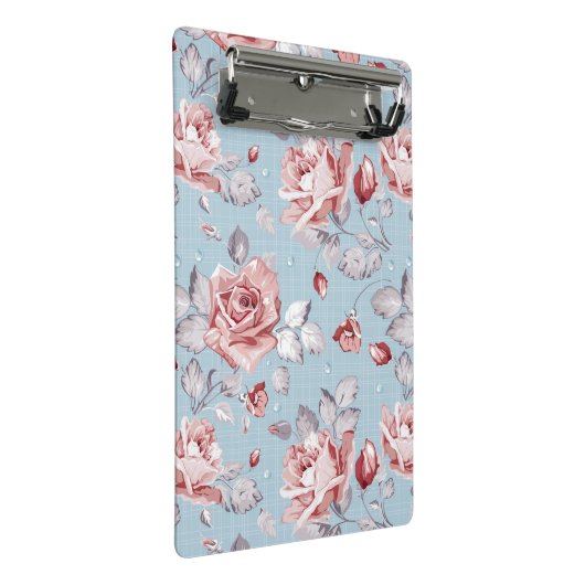 ピンクのバラ2の優雅の壁紙パターン ミニクリップボード (アングル)