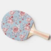 ピンクのバラ2の優雅の壁紙パターン 卓球ラケット (横)