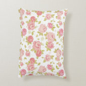 ピンクのバラ3の優雅の壁紙パターン アクセントクッション (裏面(縦))