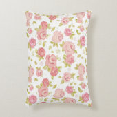 ピンクのバラ3の優雅の壁紙パターン アクセントクッション (正面(垂直))